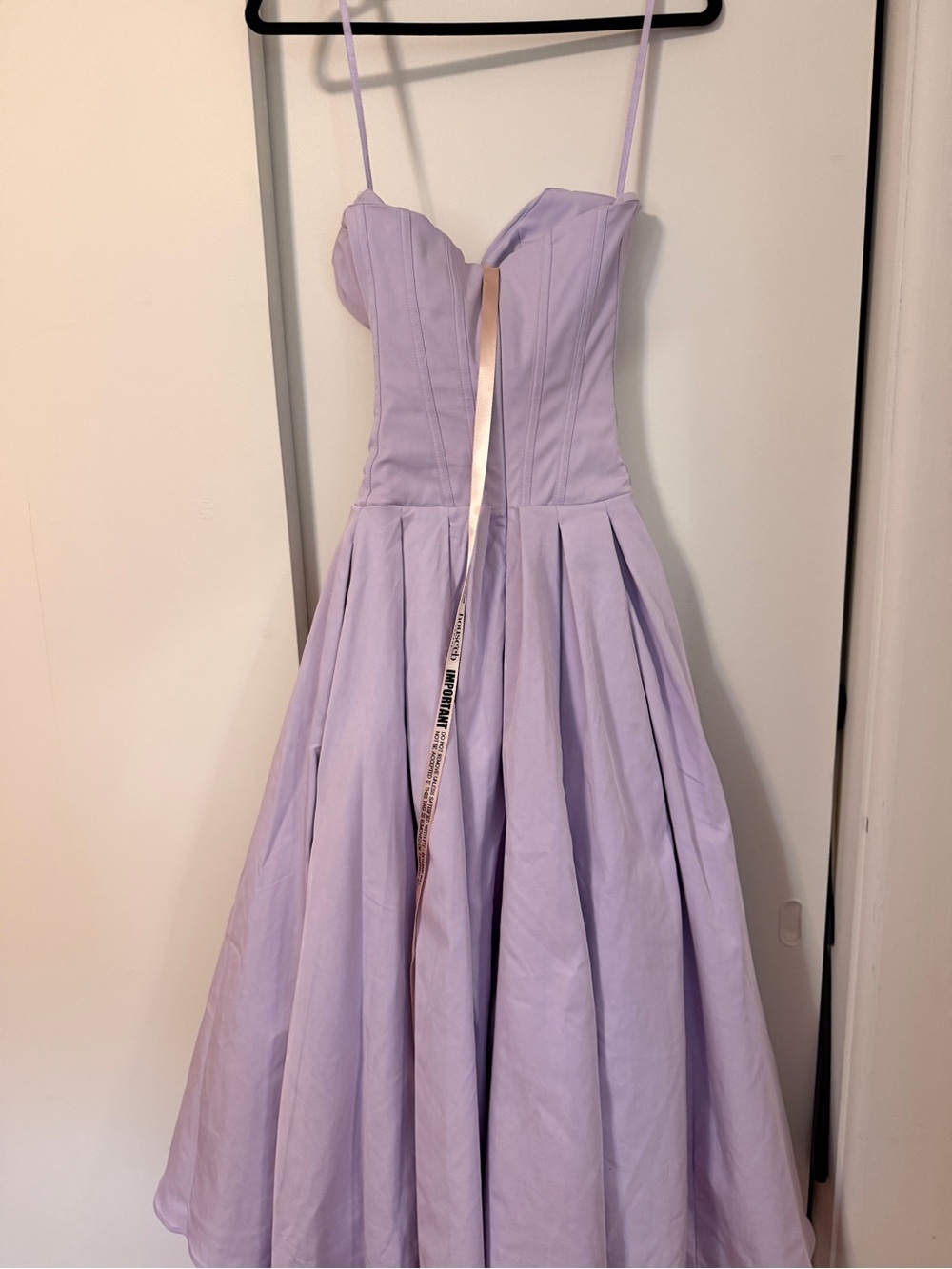House of CB Lavender Strapless Corset Pleated Midi Dress - Picture 15 of 17